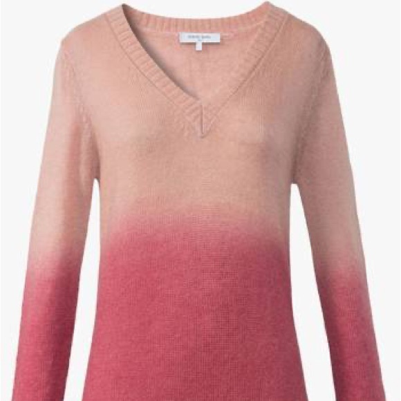 Gerard Darel Paris Womens Wool Mohair Pink Dip-Dyed Ombre V-Neck Sweater Size 4 - Picture 4 of 11